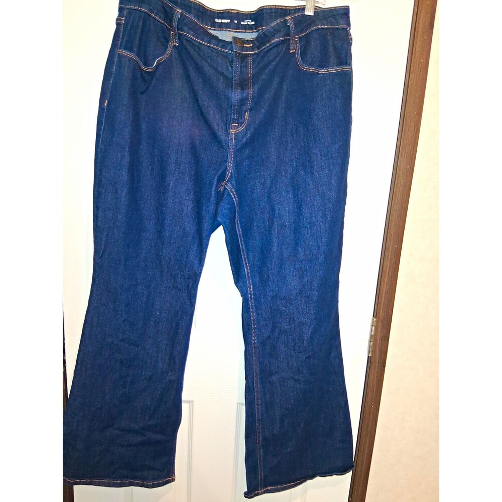 Old Navy Wow Flare Dark Wash Blue Denim High Rise Flared Jeans 18P